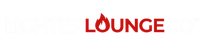 LighterLoungeCo logo with red flame design symbolizing unique, refillable lighters and bold fire-inspired branding